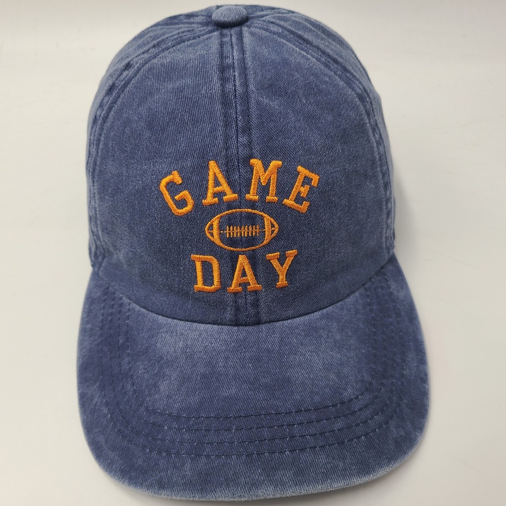 Women David & Young Hat Strapback Blue Orange Game Day Football Logo Casual Dad